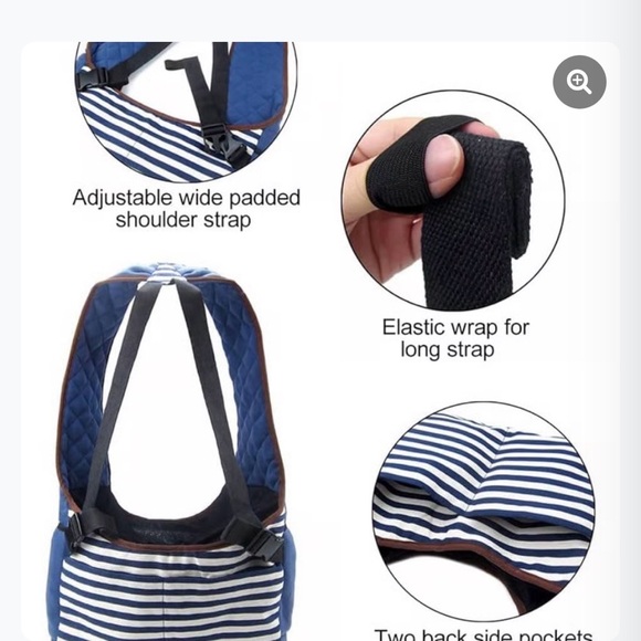 Nautical Striped Pet Carrier for Dogs - Picture 4 of 16